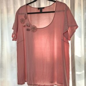 Pink Floral Embellished Top